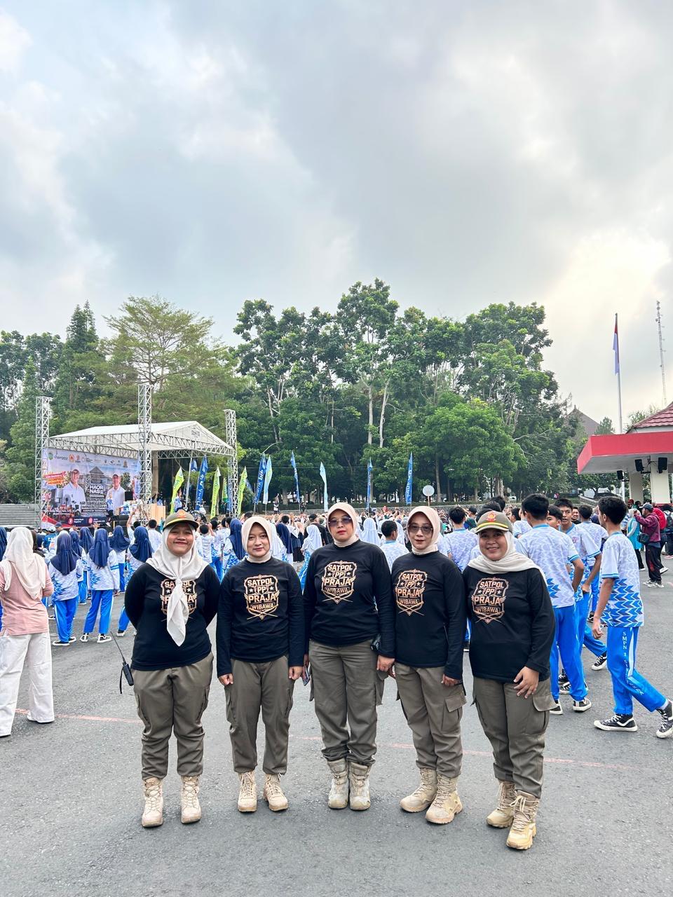 SATPOL PP KABUPATEN TASIKMALAYA LAKSANAKAN PENGAMANAN HARI OLAHRAGA NASIONAL TAHUN 2026 TINGKAT KABUPATEN TASIKMALAYA